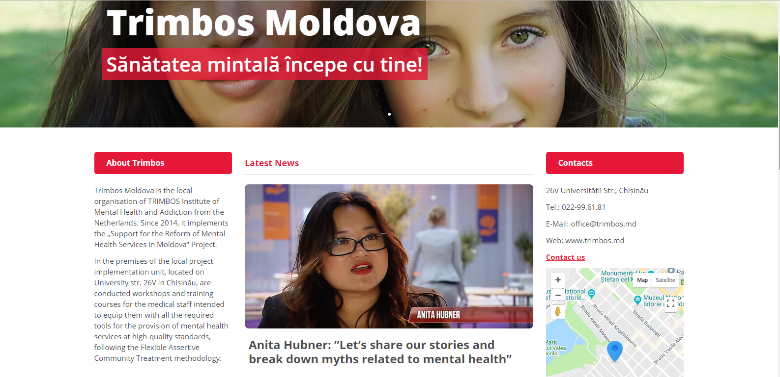 Trimbos Moldavie - screenshot website Trimbos Moldova